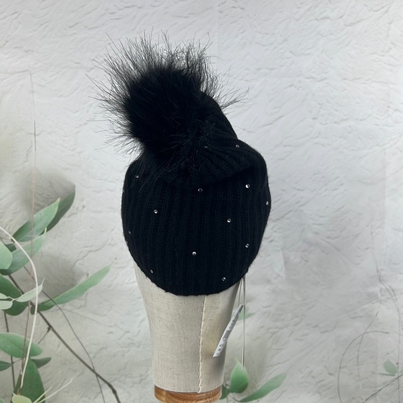 CAROLYN ROWAN COLLECTION Faux Fur Pom-Pom & Embellished Knit Beanie - Picture 3 of 10
